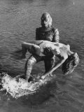 Actress Julia Adams is Carried by Monster, Gill Man, in the Movie, Creature from the Black Lagoon