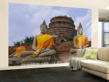 Statues of Buddha in a Temple, Thailand