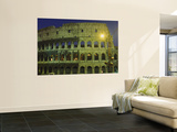 Ancient Building Lit Up at Night, Coliseum, Rome, Italy