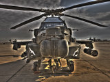 Seven Exposure HDR Image of an AH-64D Apache Helicopter as it Sits on its Pad