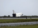 Space Shuttle Discovery Touches Down on the Runway at Kennedy Space Center