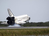 Space Shuttle Discovery Touches Down on the Runway at Kennedy Space Center
