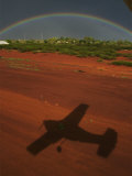 Rainbow and Shadow of an Airplane in Halls Creek, Northern Territory, Australia
