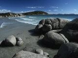 Buy White, Rolling Surf Peels onto a Pristine Beach on a Summers Day at AllPosters.com