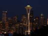Buy View of the Space Needle and Seattle's Skyline at Night, Washington at AllPosters.com