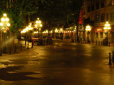 View Down a Street in Vancouver's Gastown at Night, Gastown, Vancouver, British Columbia, Canada