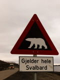 Polar Bear Crossing Sign in Svalbard, Norway, Svalbard, Norway