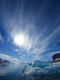 Buy Blue Ice under a Blue Sky with Streaky Clouds, Hornsund, Spitsbergen Island, Svalbard, Norway at AllPosters.com