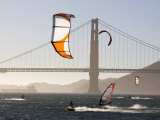 People Wind Surfing and Kitebording in the San Francisco Bay, California