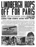 Buy The Baltimore News, May 20, 1927: Lindbergh Hops Off for Paris at AllPosters.com