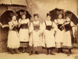 Portrait of a Group of Women, with Bows in their Hair and Parasols