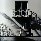 Woman Walking by Stairwell at Dorado Hotel, Built by Laurence Rockefeller