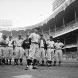 New York Yankee Jerry Coleman Backed Up by Teammates after Being Called for Duty During Korean War