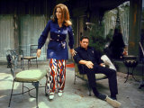 Country Western Singer Johnny Cash and Wife June Carter at Home