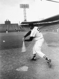 Ted Williams Taking a Swing During Batting Practice