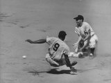 Yankee Phil Rizzuto Waiting to Catch the Ball During the American League Pennant Race