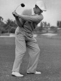 Golfer Ben Hogan, Dropping His Club at Top of Backswing