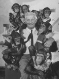 Buy Zoo Director, George P. Vierheller, Visiting His Performing Chimps at AllPosters.com
