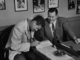 Player Ted Williams Signing Contract with Red Sox Manager, Thomas A. Yawkey