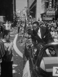 Giants Player Willie Mays Riding in Parade Prior to Opening Game
