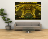 Buy Line of Tourists Queuing Under Eiffel Tower at Night, Paris, France at AllPosters.com