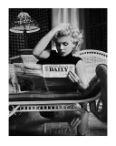 Marilyn Monroe Reading Motion Picture Daily, New York, c.1955 Poster Print