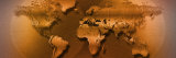 Close-up of Map of World