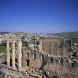 Buy Aerial View over the Roman Temple of Zeus, Built in 162 AD, Jerash, Jordan, Middle East at AllPosters.com