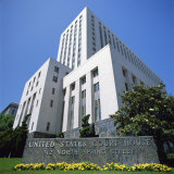 Buy Sign and Building of the Court House on North Spring Street, in Los Angeles, California, USA at AllPosters.com