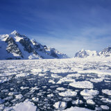 Buy Loose Pack Ice in the Sea, with the Antarctic Peninsula in the Background, Antarctica at AllPosters.com