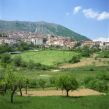 Buy Fields Below the Town of Ortona Dei Marsi in Abruzzo, Italy, Europe at AllPosters.com