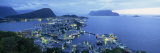Alesund from Aksla Hill at Midnight in June, More og Romsdal, Norway, Scandinavia, Europe