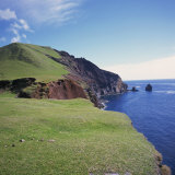 Buy Grass Topped Cliffs Along the North West Coast on Tristan Da Cunha, Mid Atlantic at AllPosters.com