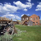 Buy Old Farm Wagon and Derelict Wooden and Brick Houses at Bodie Ghost Town, California, USA at AllPosters.com