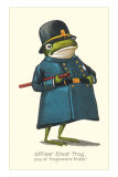 Doleful Frog as Policeman