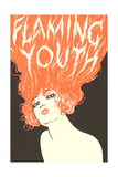 Flaming Youth, Woman with Flaming Hair Premium Poster