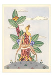 Buy Woman with Gazelle and Surrealistic Plant at AllPosters.com