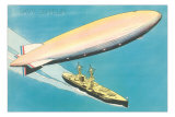 Buy Navy Zeppelin over Ship at AllPosters.com