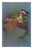 Smoking Woman with Feathered Hat