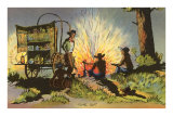 Buy Cowboys at Campfire by Chuckwagon at AllPosters.com