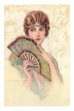 Buy Woman Portrait with Fan at AllPosters.com
