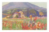 Woman and Child Picking Wildflowers