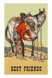 Best Friends, Cowboy Checking Horse Hoof