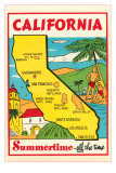 Buy Cartoon Map of California at AllPosters.com