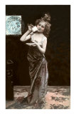 Girl in Dress-Up with Coffee Cup