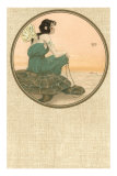 Girl with Tortoise, Art Nouveau