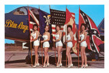 Buy Bathing Beauties with Flags and Blue Angel Jet at AllPosters.com