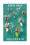 Surfers from Above, Santa Cruz, California