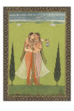 Persian Miniature Lovers Embracing
