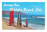 Buy Greetings from Malibu Beach, California, Surfers at AllPosters.com